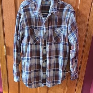 Men's Brown Plaid Shirt